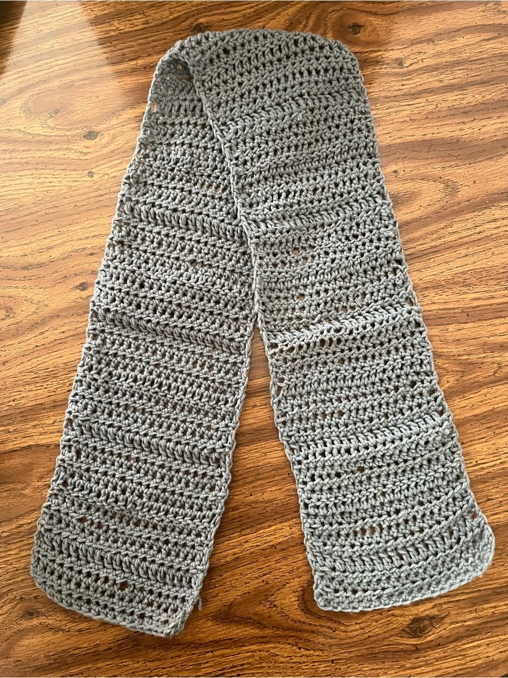 Gray Handmade Crochet Scarf Men’s and Women’s